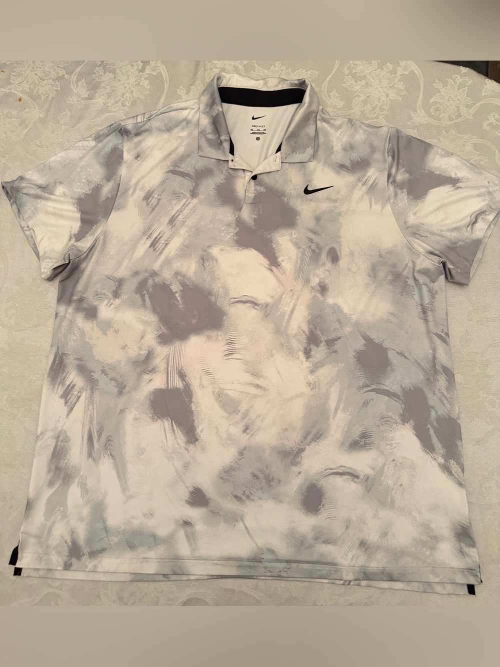 Nike Men’s Tour Dri-Fit Polo Shirt White Gray Ombre Size XXL